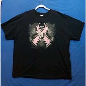 "Pink In the Rink" Womens  2XL Black T-Shirt Hockey/Cancer Pink W Bull